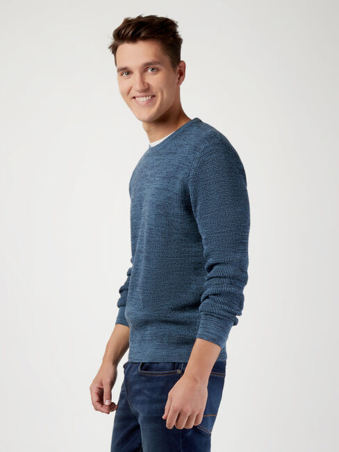 Spencer Textured Crew Knit, Blue, hi-res