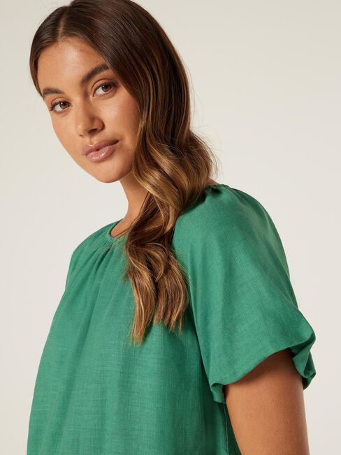 Hazel Puff Sleeve Top, Green Primrose, hi-res