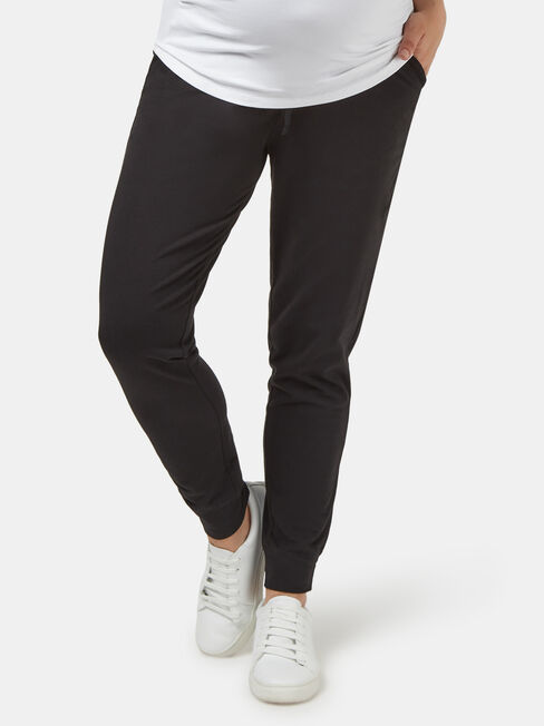 Louisa Drop Crotch Jersey Pant, Black, hi-res