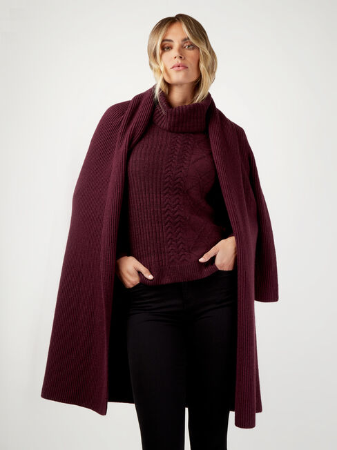 Lulu Cowl Neck Pullover, Purple, hi-res