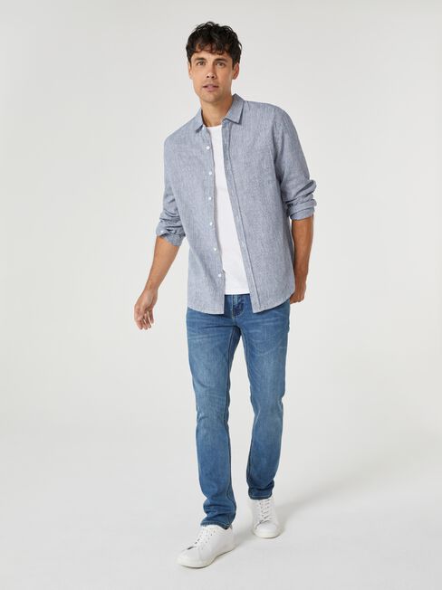 LS Otto Houndstooth Shirt, Blue, hi-res