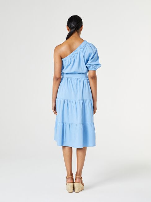 Twiggy Asymmetric Dress, Blue, hi-res