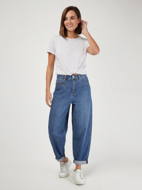Penny Relaxed Straight Jeans, Mid Indigo, hi-res