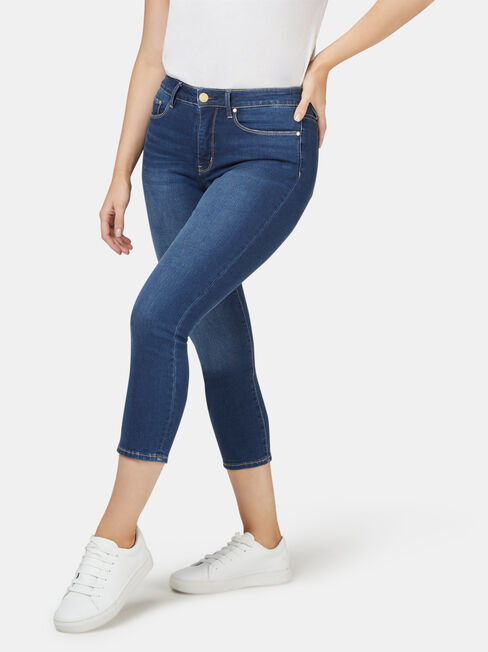 Kara Curve Embracer Skinny Capri Jeans Mid Vintage, Mid Indigo, hi-res