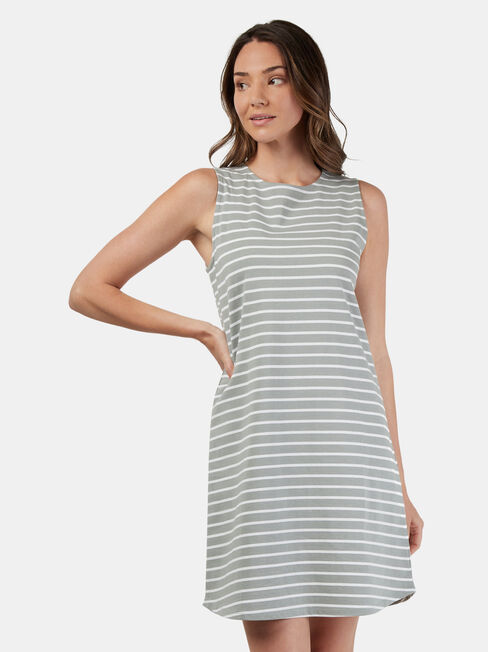 Izzy Sleeveless Jersey Dress, Green, hi-res