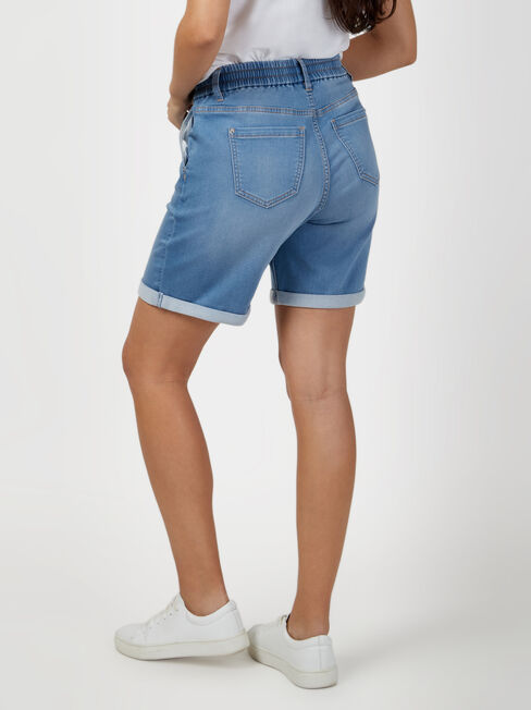 Abbey Luxe Jogger Bermuda Short, Light Indigo, hi-res