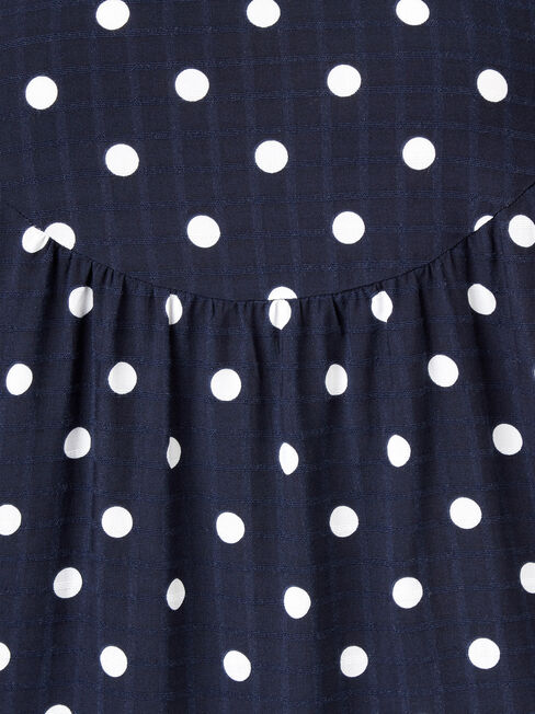 Avery Ladder Trim Blouse, Print, hi-res