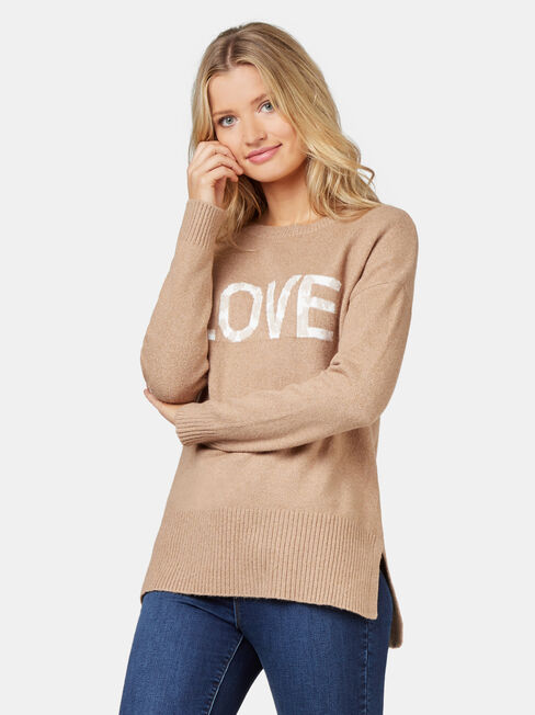 Imogen Love Leopard Pullover, Brown, hi-res