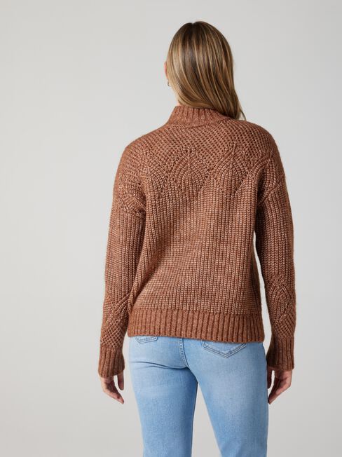 Charlie Pointelle Knit, Caramel, hi-res