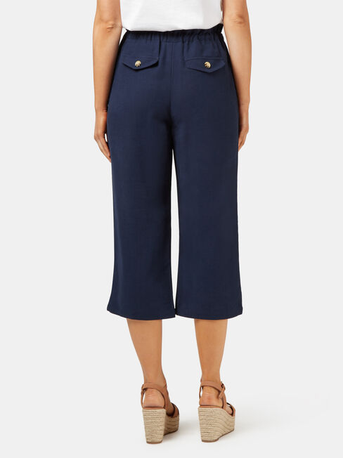 Lyla 3/4 Paperbag Pant, Blue, hi-res