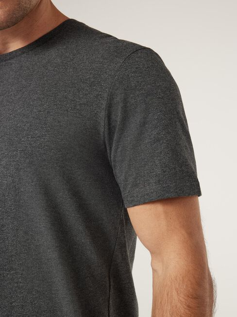 Basic Short Sleeve Tee, Charcoal Marle, hi-res