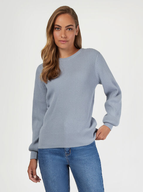 Adriana Rib Knit, Grey, hi-res