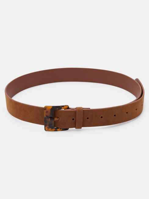 Eimear Square Buckle Belt, Brown, hi-res
