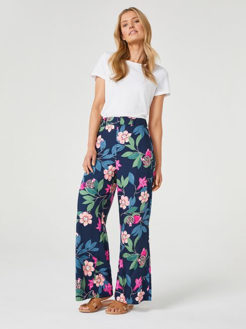 Joy Wide Leg Pant, Print, hi-res