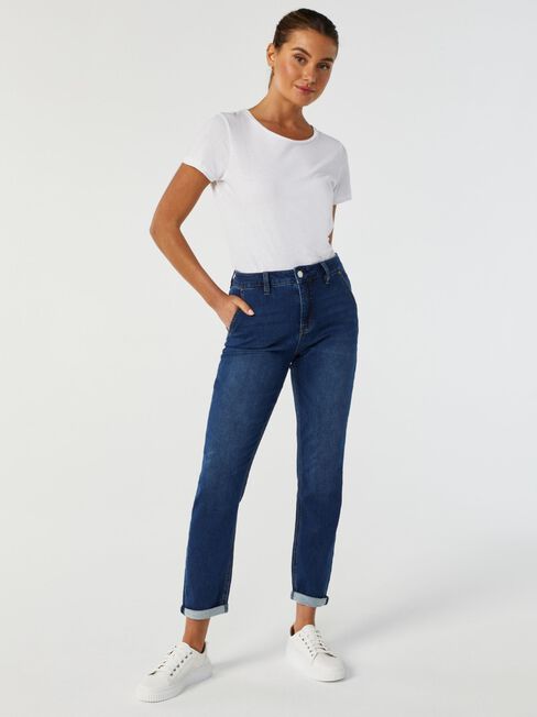 Louisa Slim Boyfriend Jeans, Dark Indigo, hi-res