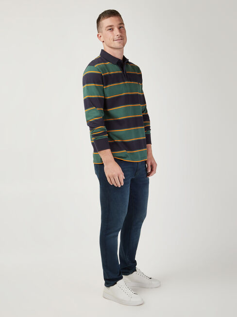 LS Percy Stripe Rugby Polo, Stripe, hi-res