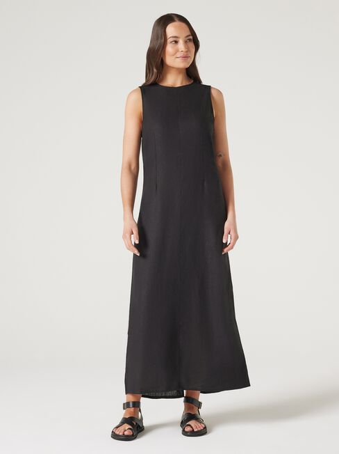 Ulla Slip Dress, Black, hi-res