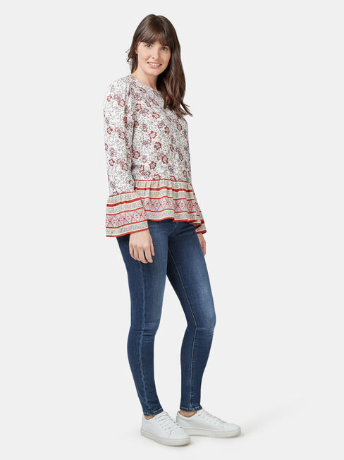 Kinsley Lace Detail Blouse, Multi, hi-res