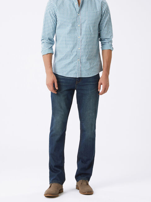 Slim Bootcut Jeans Indigo Ink, Mid Indigo, hi-res