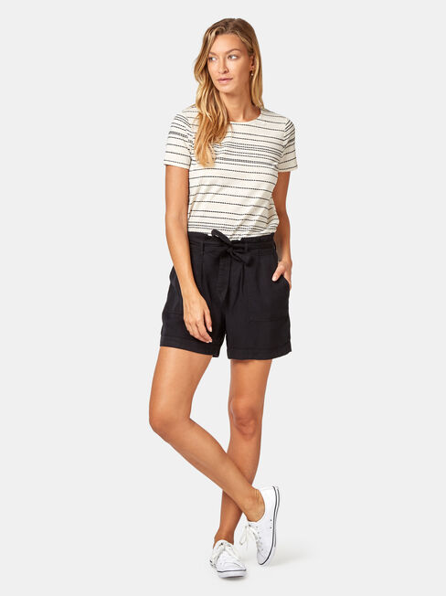 Isadora Paper Bag Short, Black, hi-res