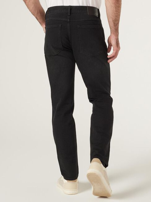 Relaxed Straight Jeans, Black, hi-res