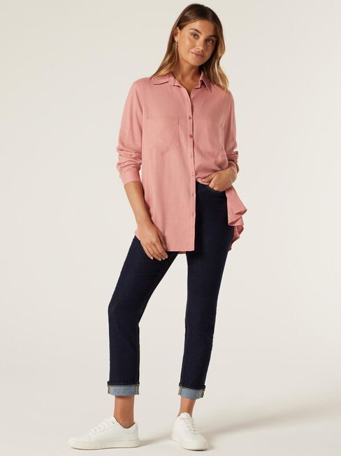 Sisi Relaxed Shirt, Dusty Pink, hi-res