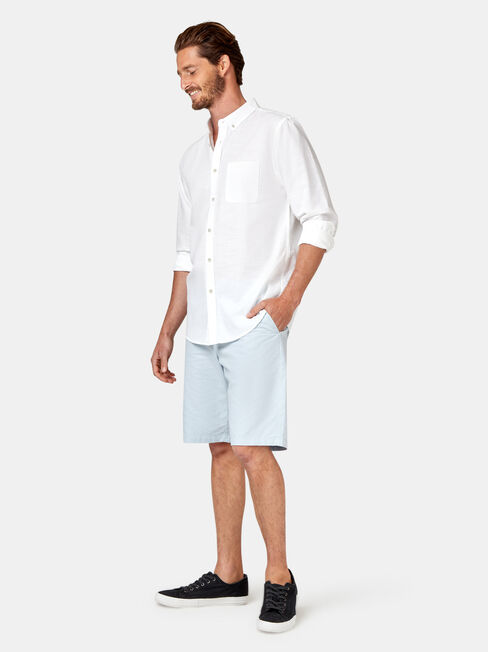 Bennett Long Sleeve Textured Shirt, White, hi-res