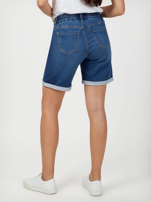 Abbey Luxe Jogger Bermuda Short, Mid Indigo, hi-res