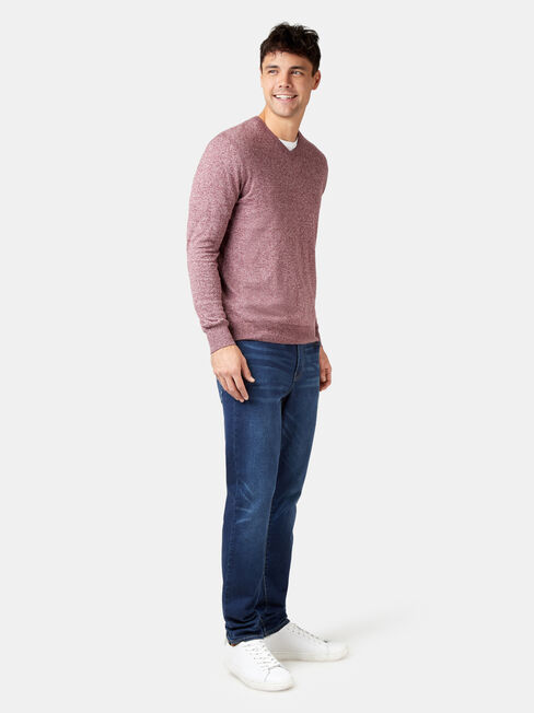 Blake V-Neck Knit, Red, hi-res