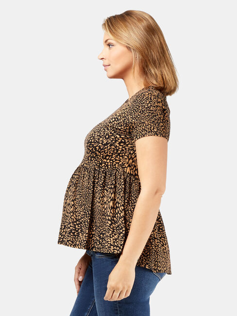 Robyn Tiered Maternity Top, Brown, hi-res