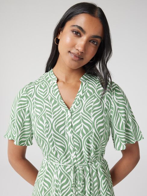 Nikita Godet Hem Dress, Green, hi-res