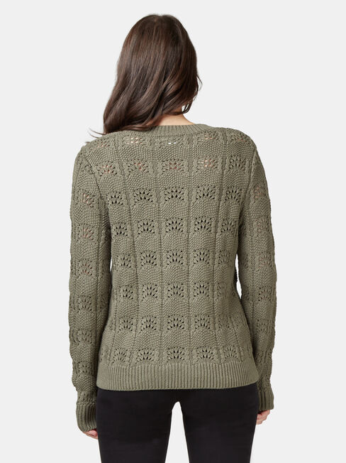 Penny Pointelle Knit, Green, hi-res