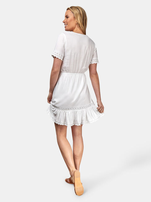 Allison Broderie Dress, White, hi-res