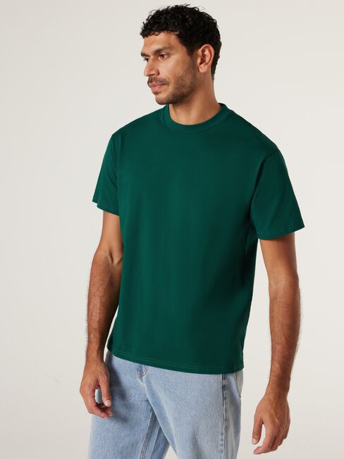 Ace Relaxed Fit Basic Crew Tee, Emerald Green, hi-res