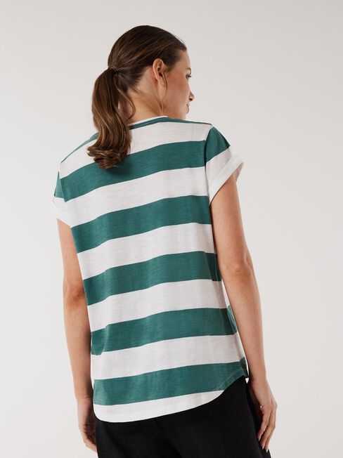 Essential Slub Pocket Tee, Stripe, hi-res