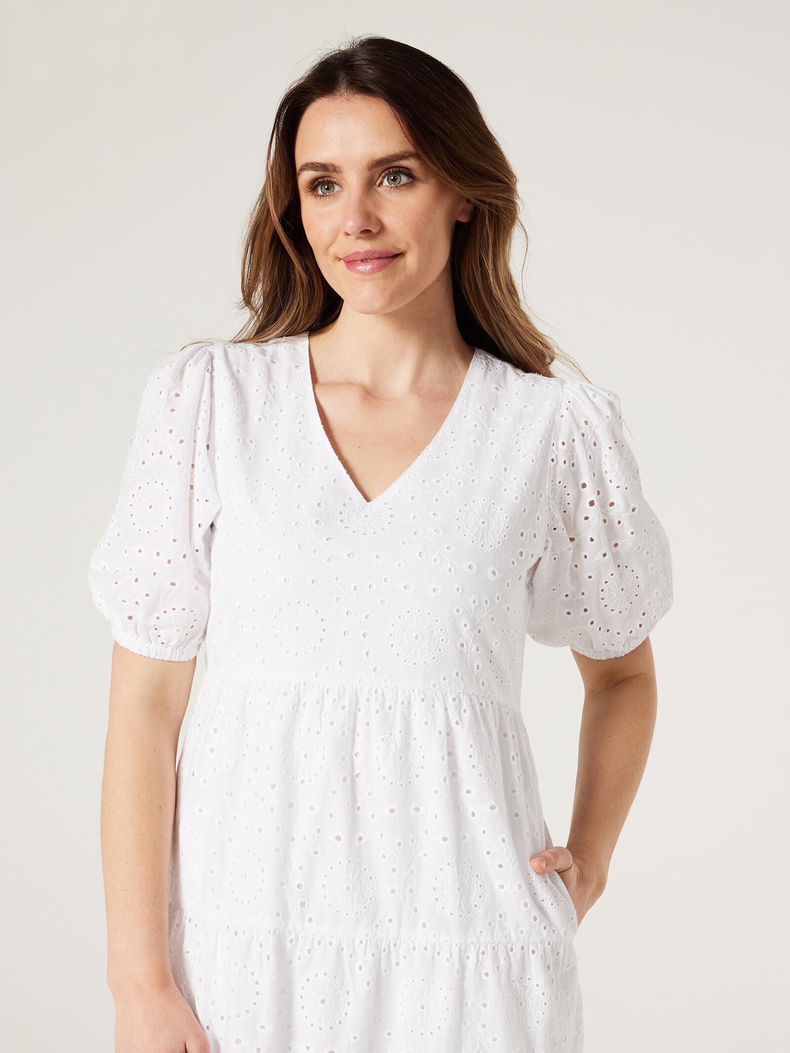 Broderie shirt dress discount