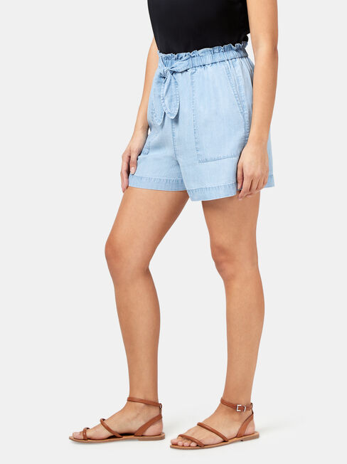 Tahlia Chambray Short, Blue, hi-res
