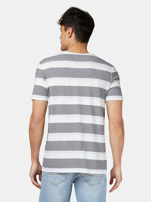 Patrick Short Sleeve Stripe Crew Tee, Blue, hi-res