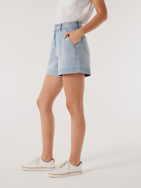 Georgia Tummy Trimmer Denim Short, Blue, hi-res