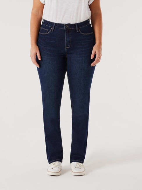 Curve Embracer Slim Straight Jeans, Dark Indigo, hi-res