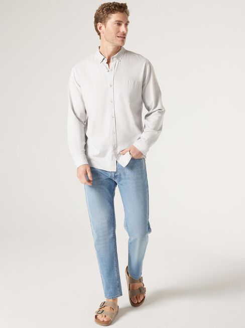 Brody Textured Long Sleeve Shirt, Grey, hi-res