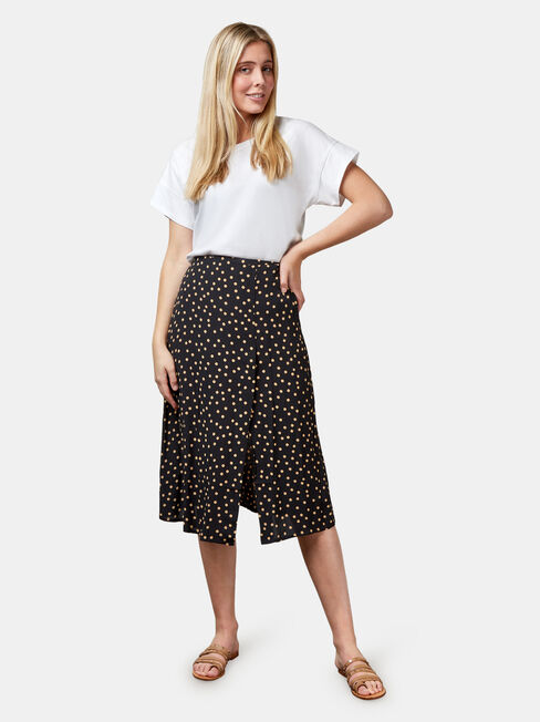 Imogen Split Midi Skirt, Black, hi-res