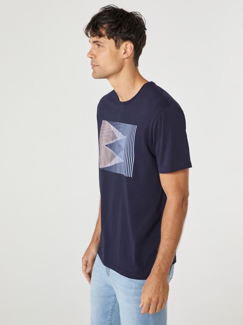 SS Jameson Print Crew Tee, Blue, hi-res