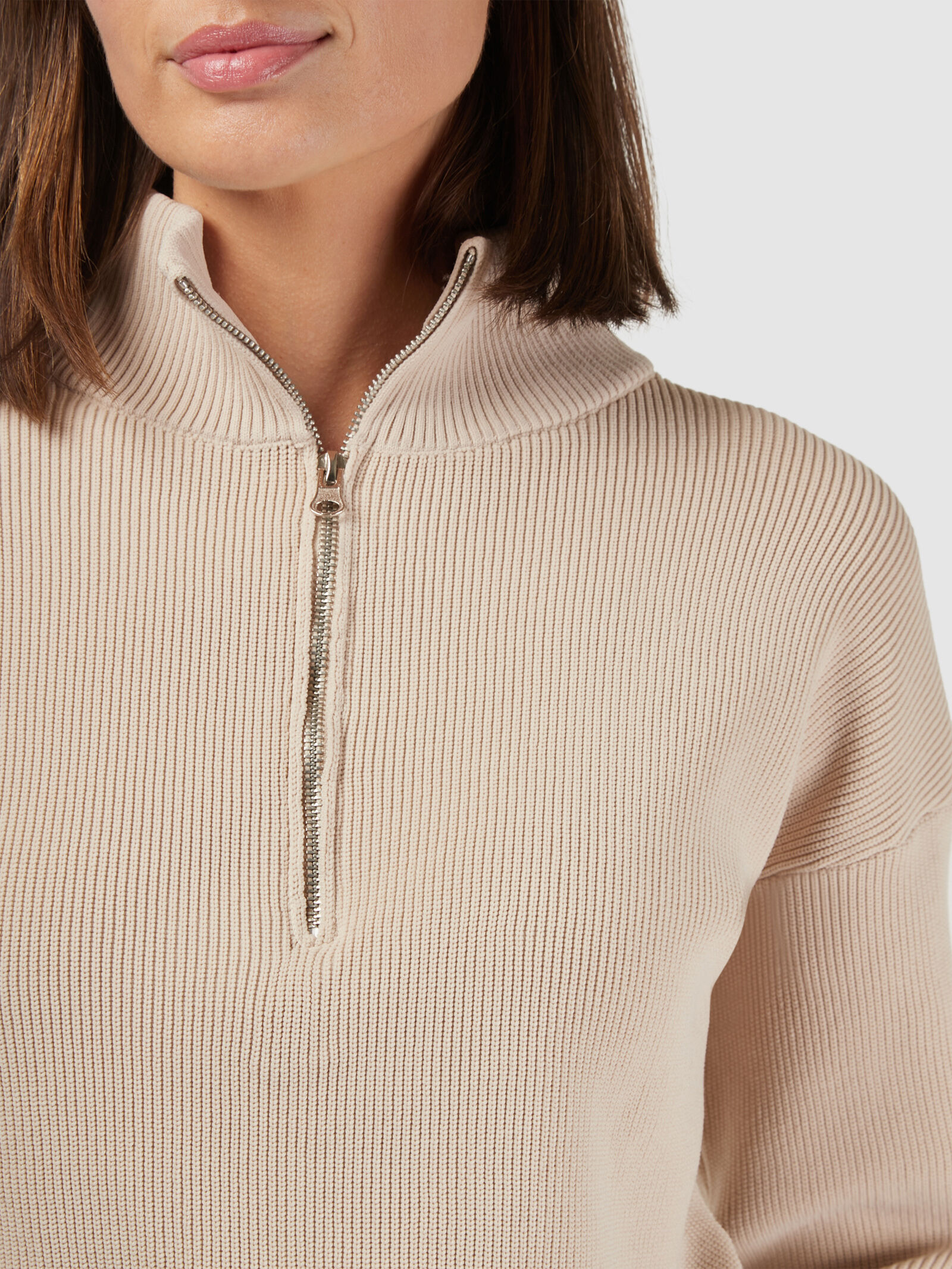Half top zip knit