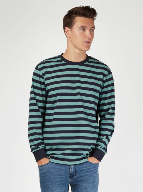 LS Wilton Stripe Crew Tee | Jeanswest