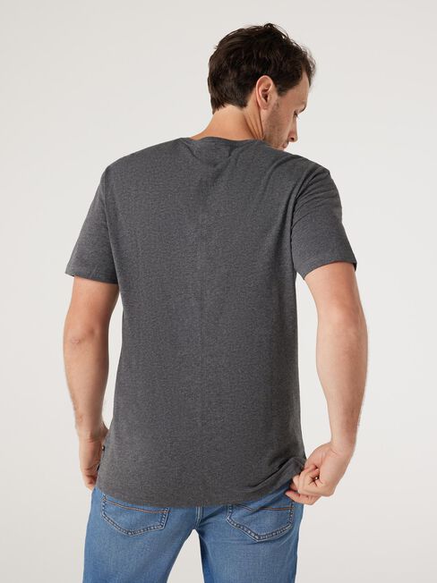 SS Fin Premium Basic Crew Tee, Charcoal Marle, hi-res