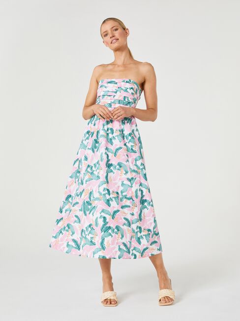 Crystal Strapless Dress, Print, hi-res