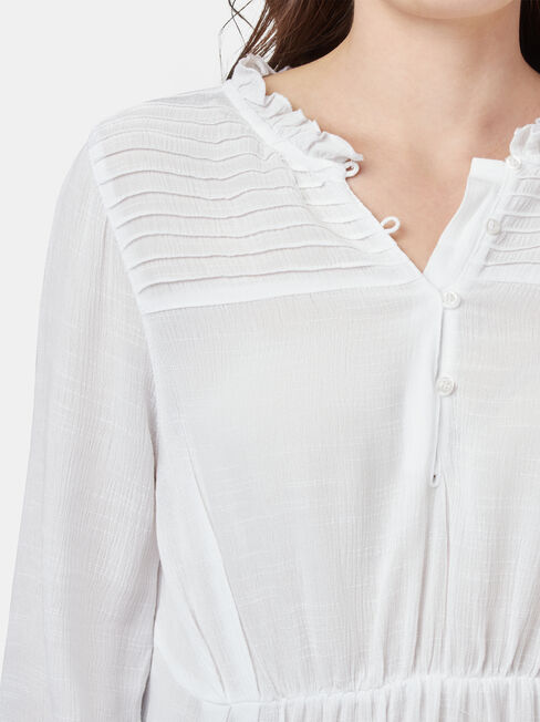 Aria Peplum Hem Top, White, hi-res