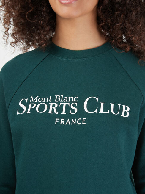 Viola Sweatshirt, Green & White, hi-res