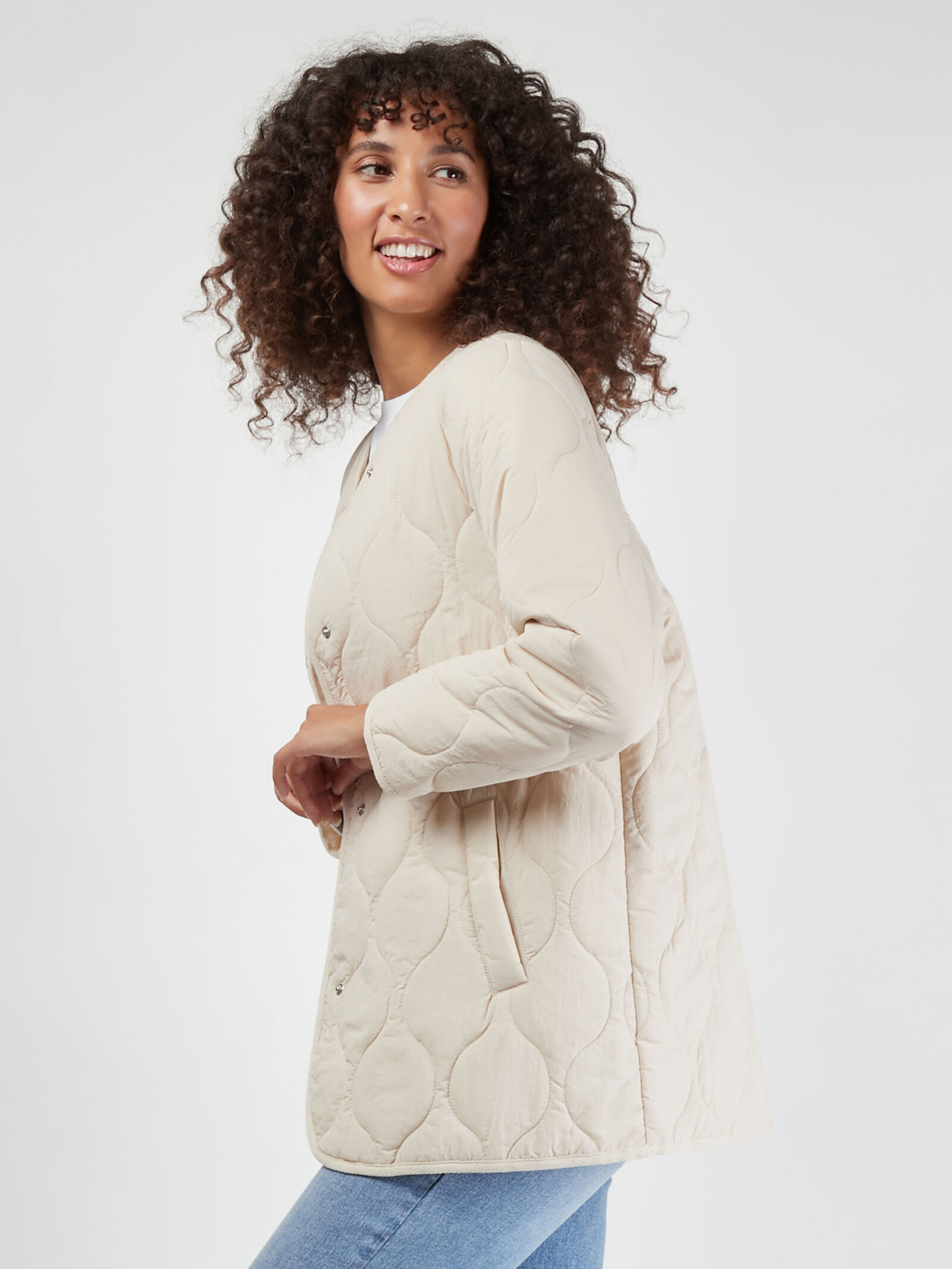 White quilted jacket womens on sale